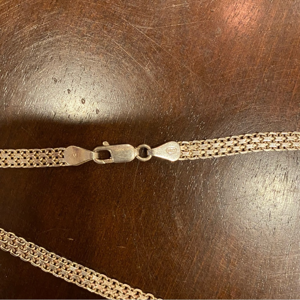 Sterling Silver Navrantha Cross Pendant and Woven Mesh Italian Chain 24” - Picture 14 of 16
